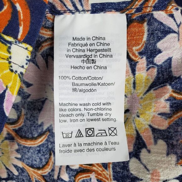 Madewell Blue Poolhouse Floral 100% Cotton Short Robe Jacket XS - Picture 7 of 7